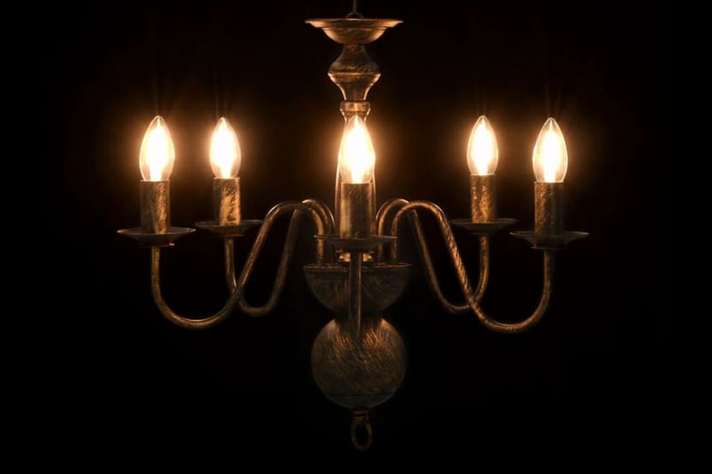 Lysekrone antikk svart 5 x E14 lysprer - Svart - Belysning - Innendørsbelysning & Lamper - Taklampe - Krystallkrone & takkrone