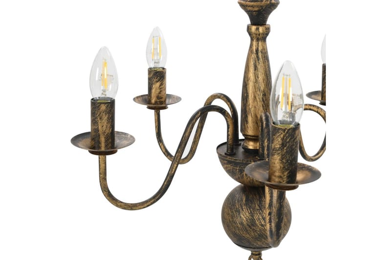 Lysekrone antikk svart 5 x E14 lysprer - Svart - Belysning - Innendørsbelysning & Lamper - Taklampe - Krystallkrone & takkrone