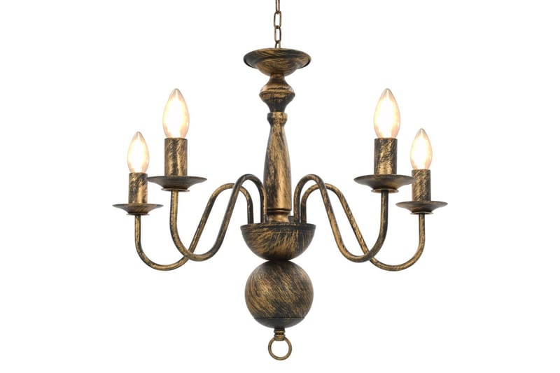 Lysekrone antikk svart 5 x E14 lysprer - Svart - Belysning - Innendørsbelysning & Lamper - Taklampe - Krystallkrone & takkrone