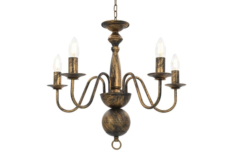 Lysekrone antikk svart 5 x E14 lysprer - Svart - Belysning - Innendørsbelysning & Lamper - Taklampe - Krystallkrone & takkrone