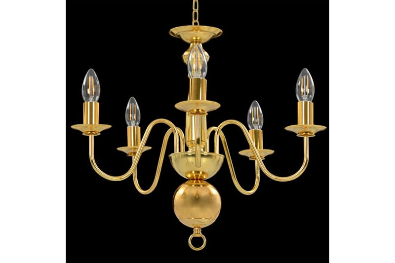 Lysekrone gyllen 5 x E14 lysprer - Gull - Belysning - Innendørsbelysning & Lamper - Taklampe - Krystallkrone & takkrone