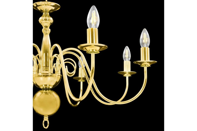 Lysekrone gyllen 8 x E14 prer - Gull - Belysning - Innendørsbelysning & Lamper - Taklampe - Krystallkrone & takkrone
