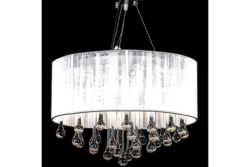 Lysekrone med 85 Krystaller Hvit - Hvit - Belysning - Innendørsbelysning & Lamper - Taklampe - Krystallkrone & takkrone