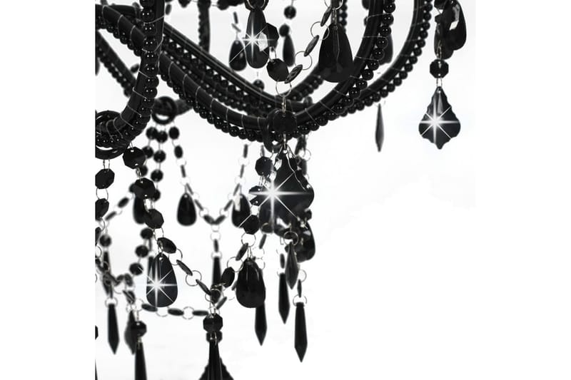 Lysekrone med perler svart 12 x E14 prer - Svart - Belysning - Innendørsbelysning & Lamper - Taklampe - Krystallkrone & takkrone