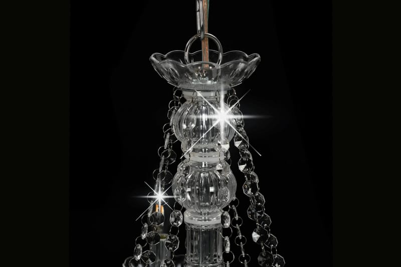 Lysekrone med perler sølv 8 x E14 prer - Silver - Belysning - Innendørsbelysning & Lamper - Taklampe - Krystallkrone & takkrone