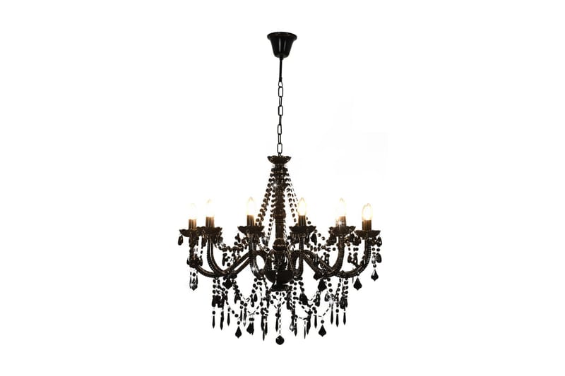 Lysekrone med perler svart 12 x E14 prer - Svart - Belysning - Innendørsbelysning & Lamper - Taklampe - Krystallkrone & takkrone