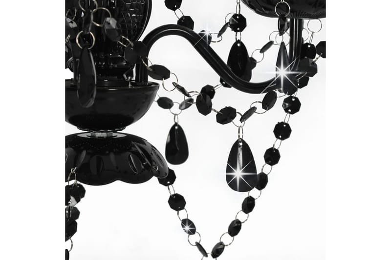 Lysekrone med perler svart rund 3 x E14 - Svart - Belysning - Innendørsbelysning & Lamper - Taklampe - Krystallkrone & takkrone