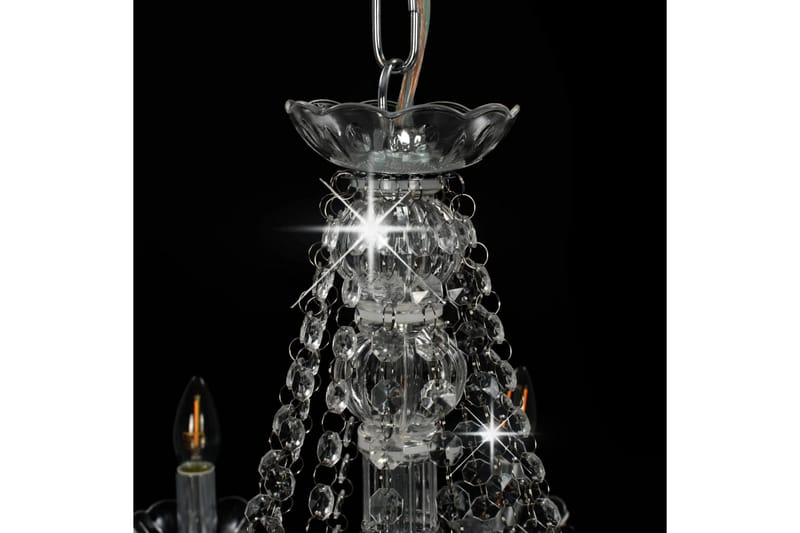 Lysekrone med perler sølv 12 x E14 prer - Silver - Belysning - Innendørsbelysning & Lamper - Taklampe - Krystallkrone & takkrone
