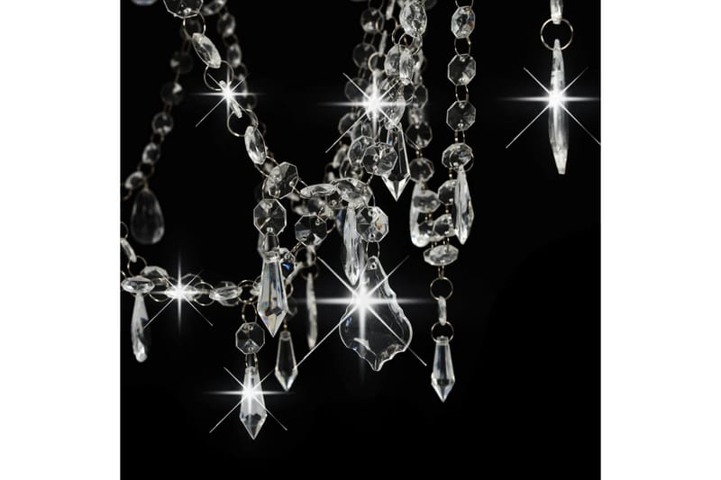 Lysekrone med perler hvit 8 x E14 prer - Hvit - Krystallkrone & takkrone - Stuelampe - Soveromslampe