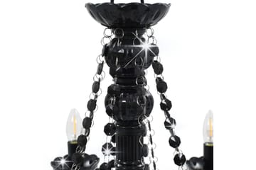 Lysekrone med perler svart 8 x E14 prer - Svart - Belysning - Innendørsbelysning & Lamper - Taklampe - Krystallkrone & takkrone