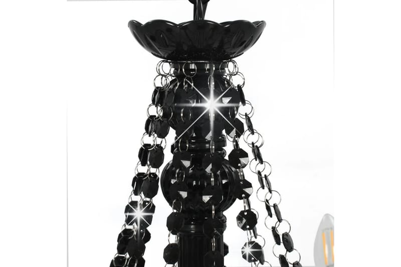 Lysekrone med perler svart 12 x E14 prer - Svart - Belysning - Innendørsbelysning & Lamper - Taklampe - Krystallkrone & takkrone