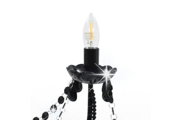 Lysekrone med perler svart 8 x E14 prer - Svart - Belysning - Innendørsbelysning & Lamper - Taklampe - Krystallkrone & takkrone