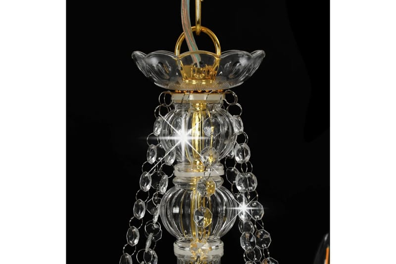 Lysekrone med perler gyllen 8 x E14 lysprer - Gull - Belysning - Innendørsbelysning & Lamper - Taklampe - Krystallkrone & takkrone
