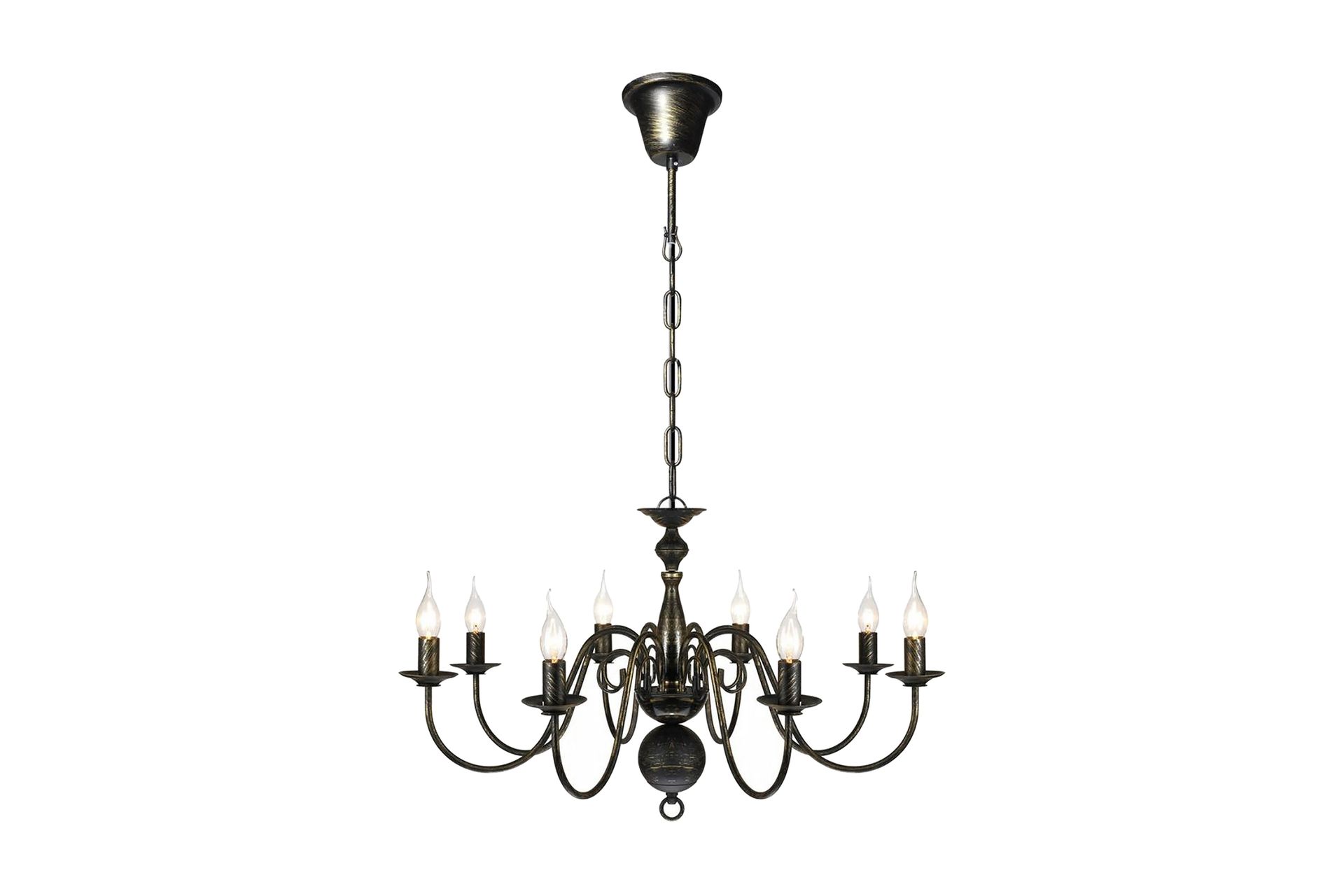 Lysekrone metall antikk svart 8 x E14 lysprer - Antikksvart - Belysning - Innendørsbelysning & Lamper - Taklampe - Krystallkrone & takkrone