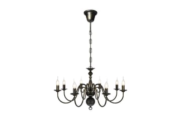 Lysekrone metall antikk svart 8 x E14 lysprer - Antikksvart - Belysning - Innendørsbelysning & Lamper - Taklampe - Krystallkrone & takkrone