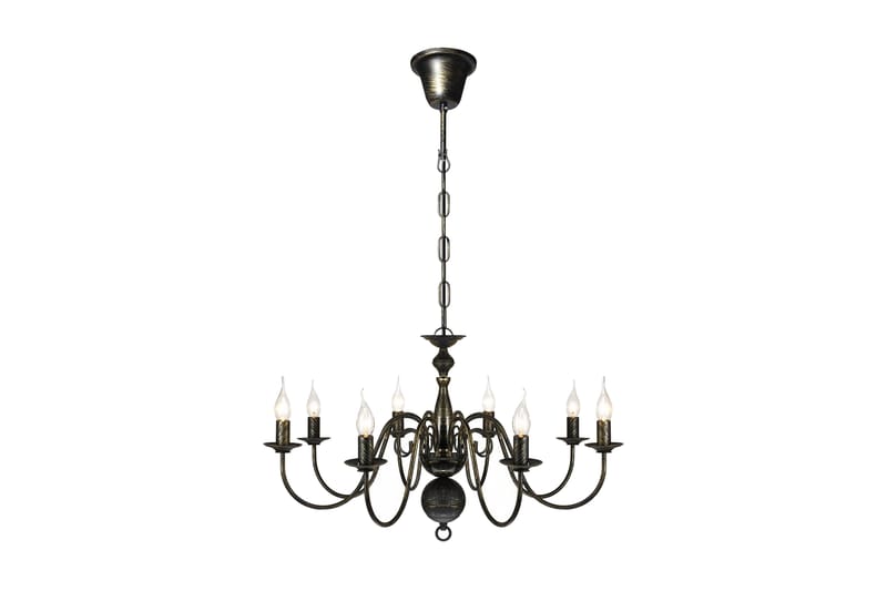 Lysekrone metall antikk svart 8 x E14 lysprer - Antikksvart - Belysning - Innendørsbelysning & Lamper - Taklampe - Krystallkrone & takkrone