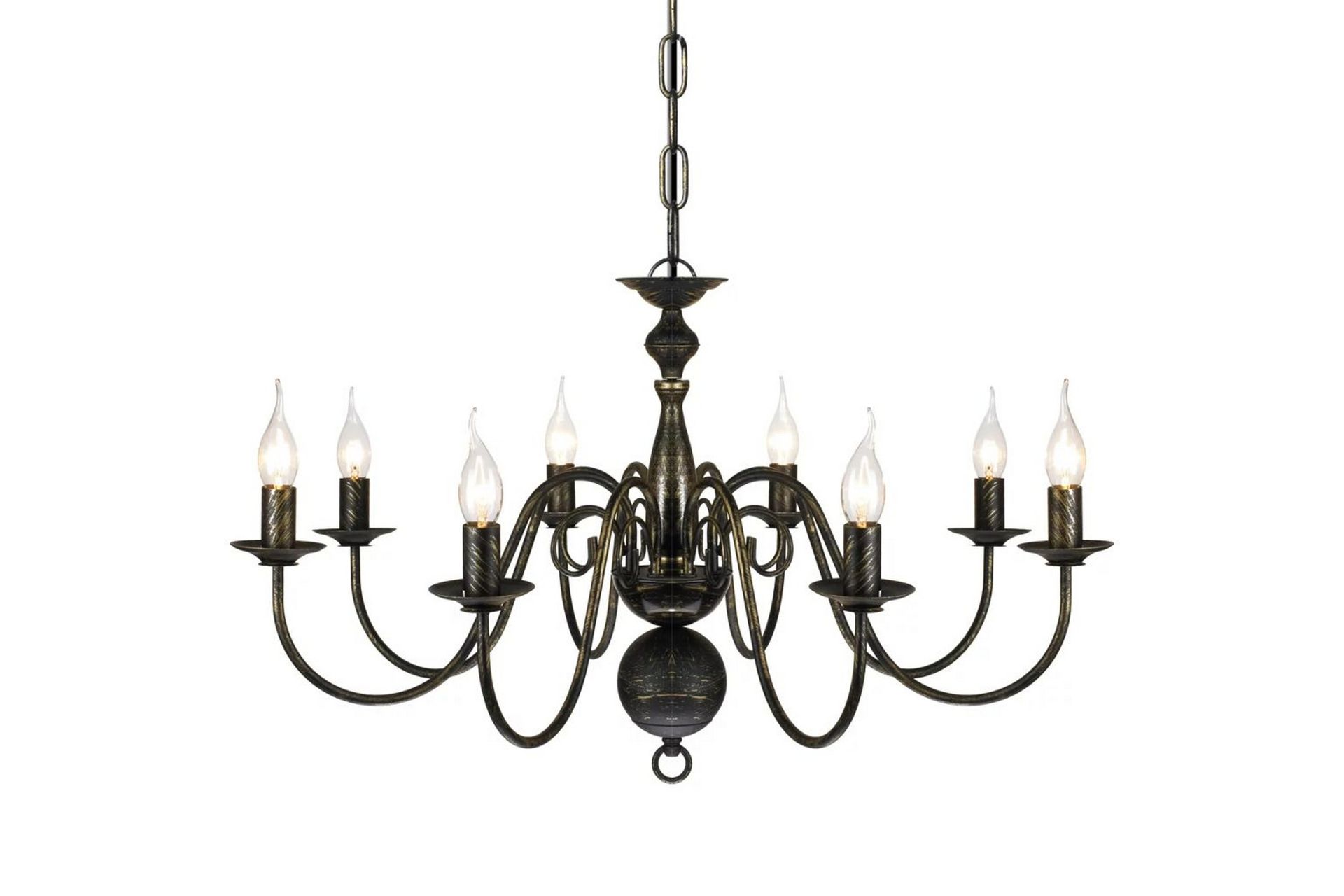Lysekrone metall antikk svart 8 x E14 lysprer - Antikksvart - Belysning - Innendørsbelysning & Lamper - Taklampe - Krystallkrone & takkrone