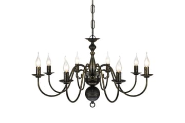 Lysekrone metall antikk svart 8 x E14 lysprer - Antikksvart - Belysning - Innendørsbelysning & Lamper - Taklampe - Krystallkrone & takkrone