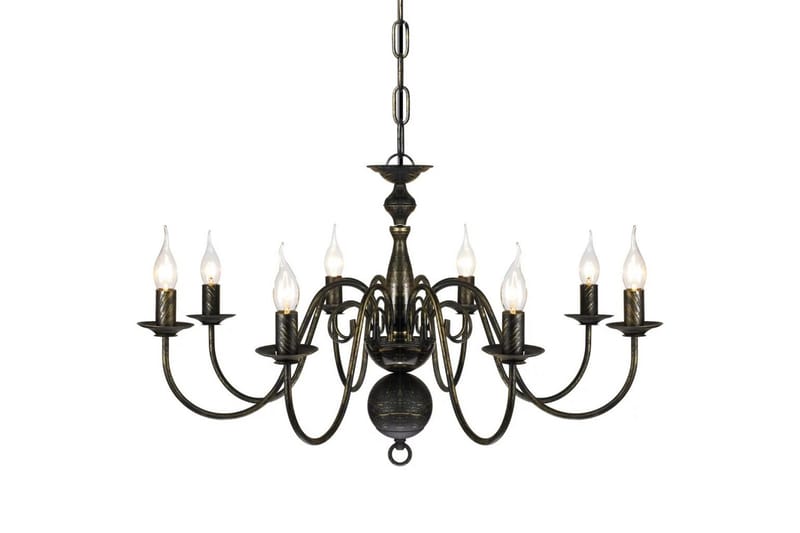 Lysekrone metall antikk svart 8 x E14 lysprer - Antikksvart - Belysning - Innendørsbelysning & Lamper - Taklampe - Krystallkrone & takkrone