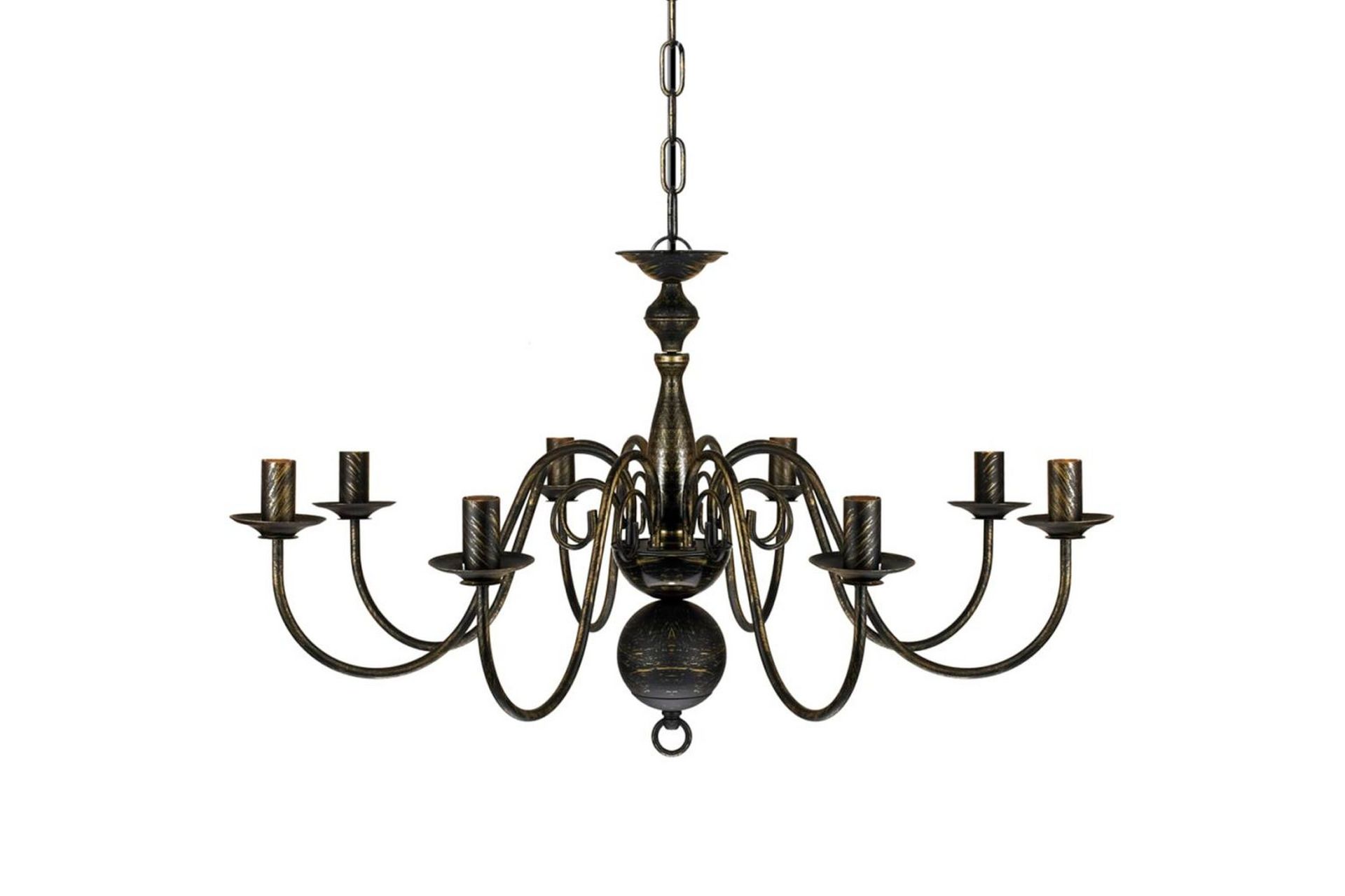 Lysekrone metall antikk svart 8 x E14 lysprer - Antikksvart - Belysning - Innendørsbelysning & Lamper - Taklampe - Krystallkrone & takkrone