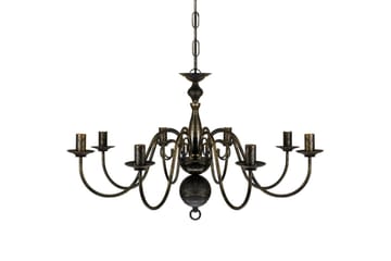 Lysekrone metall antikk svart 8 x E14 lysprer - Antikksvart - Belysning - Innendørsbelysning & Lamper - Taklampe - Krystallkrone & takkrone