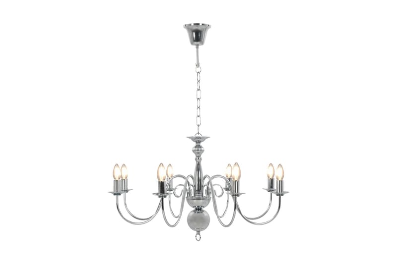Lysekrone sølv 5 x E14 lysprer - Silver - Belysning - Innendørsbelysning & Lamper - Taklampe - Krystallkrone & takkrone