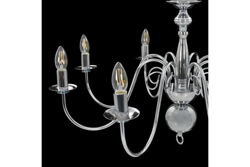 Lysekrone sølv 5 x E14 lysprer - Silver - Belysning - Innendørsbelysning & Lamper - Taklampe - Krystallkrone & takkrone