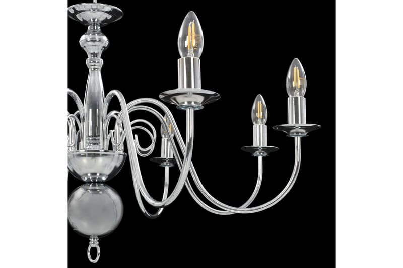 Lysekrone sølv 5 x E14 lysprer - Silver - Belysning - Innendørsbelysning & Lamper - Taklampe - Krystallkrone & takkrone