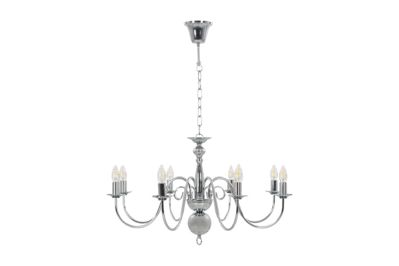 Lysekrone sølv 5 x E14 lysprer - Silver - Belysning - Innendørsbelysning & Lamper - Taklampe - Krystallkrone & takkrone