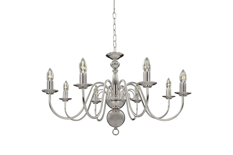 Lysekrone sølv 5 x E14 lysprer - Silver - Belysning - Innendørsbelysning & Lamper - Taklampe - Krystallkrone & takkrone