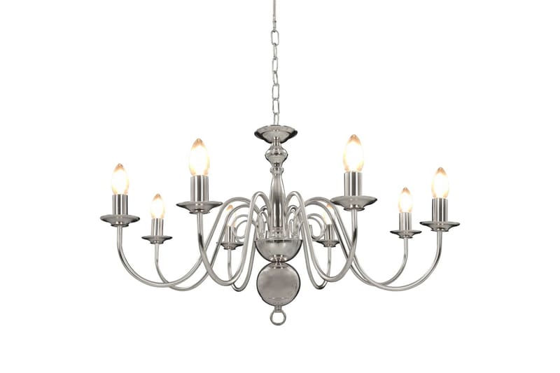 Lysekrone sølv 5 x E14 lysprer - Silver - Belysning - Innendørsbelysning & Lamper - Taklampe - Krystallkrone & takkrone