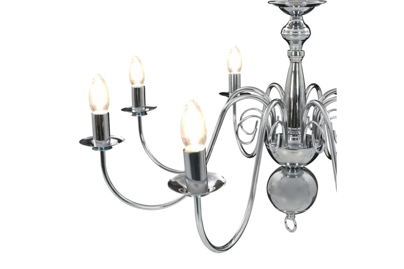 Lysekrone sølv 5 x E14 lysprer - Silver - Belysning - Innendørsbelysning & Lamper - Taklampe - Krystallkrone & takkrone