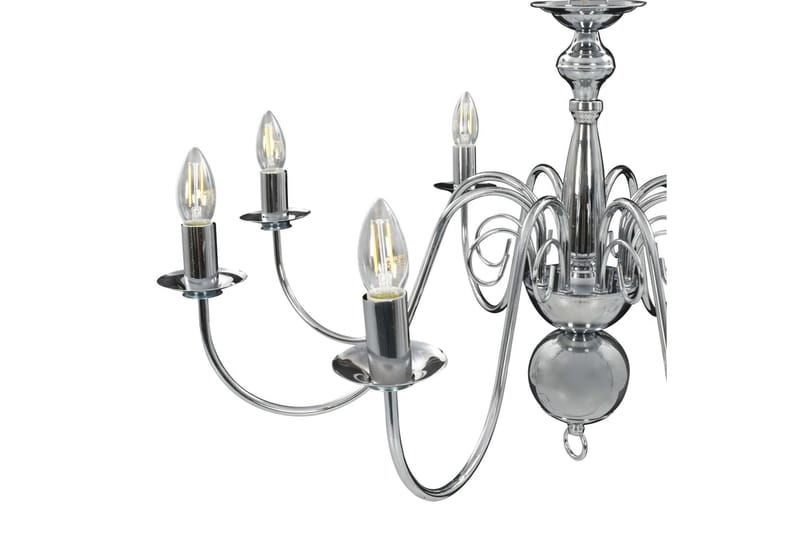Lysekrone sølv 5 x E14 lysprer - Silver - Belysning - Innendørsbelysning & Lamper - Taklampe - Krystallkrone & takkrone