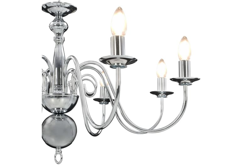 Lysekrone sølv 5 x E14 lysprer - Silver - Belysning - Innendørsbelysning & Lamper - Taklampe - Krystallkrone & takkrone
