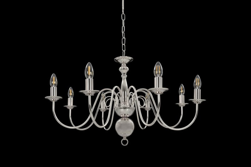 Lysekrone sølv 5 x E14 lysprer - Silver - Belysning - Innendørsbelysning & Lamper - Taklampe - Krystallkrone & takkrone