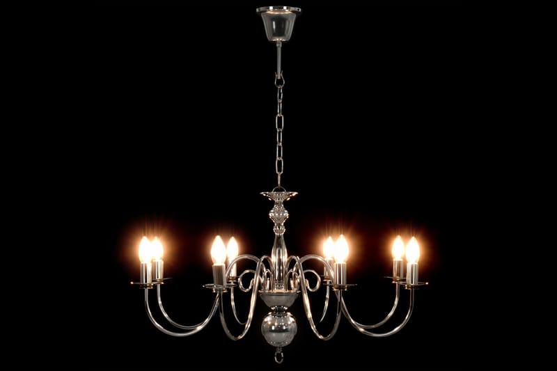 Lysekrone sølv 5 x E14 lysprer - Silver - Belysning - Innendørsbelysning & Lamper - Taklampe - Krystallkrone & takkrone