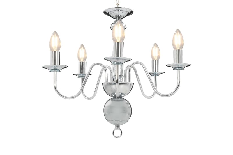 Lysekrone sølv 5 x E14 lysprer - Silver - Belysning - Innendørsbelysning & Lamper - Taklampe - Krystallkrone & takkrone