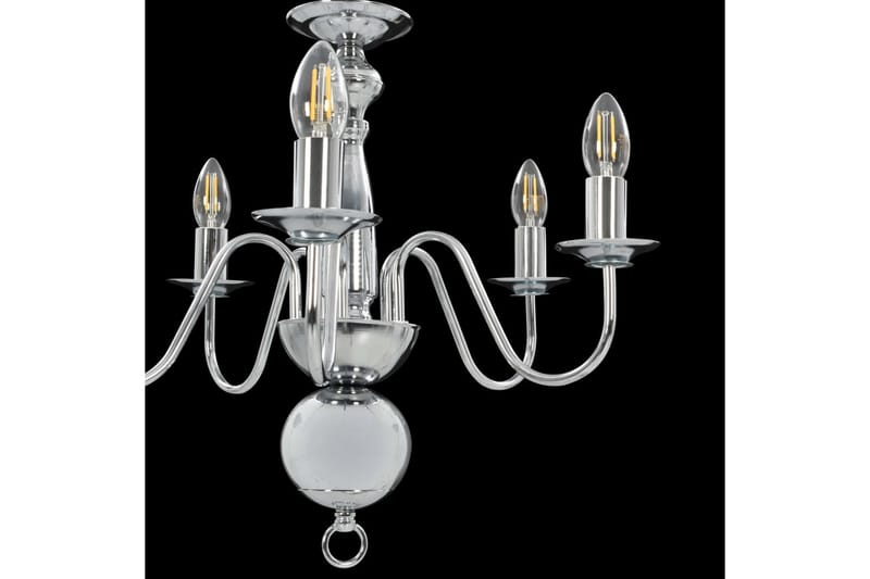 Lysekrone sølv 5 x E14 lysprer - Silver - Belysning - Innendørsbelysning & Lamper - Taklampe - Krystallkrone & takkrone