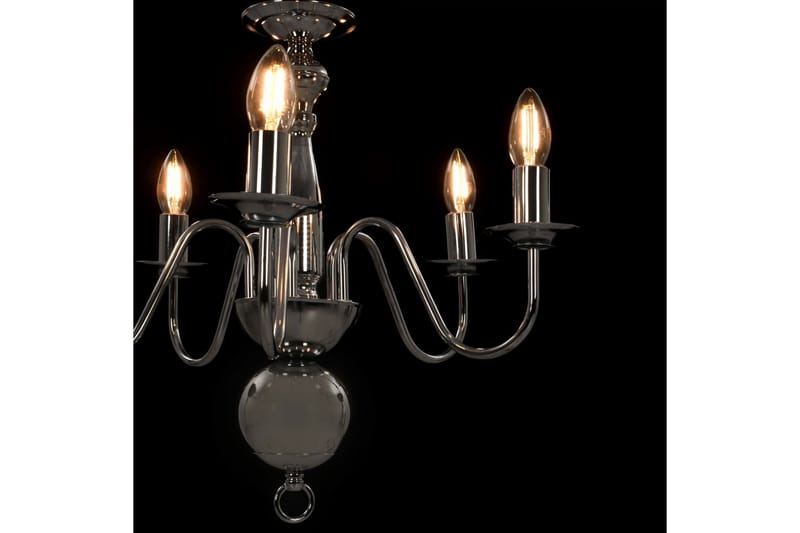 Lysekrone sølv 5 x E14 lysprer - Silver - Belysning - Innendørsbelysning & Lamper - Taklampe - Krystallkrone & takkrone