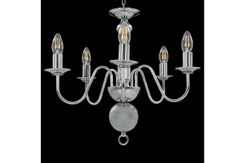 Lysekrone sølv 5 x E14 lysprer - Silver - Belysning - Innendørsbelysning & Lamper - Taklampe - Krystallkrone & takkrone