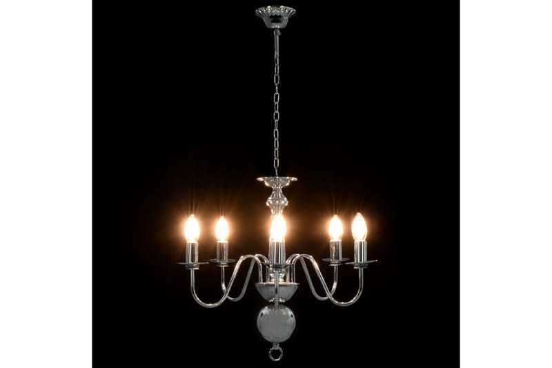 Lysekrone sølv 5 x E14 lysprer - Silver - Belysning - Innendørsbelysning & Lamper - Taklampe - Krystallkrone & takkrone