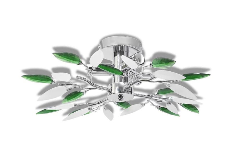 Taklampe med Hvit og Grønn Akryl Crystal Armer - 3 E14 Prer - Belysning - Innendørsbelysning & Lamper - Taklampe - Krystallkrone & takkrone