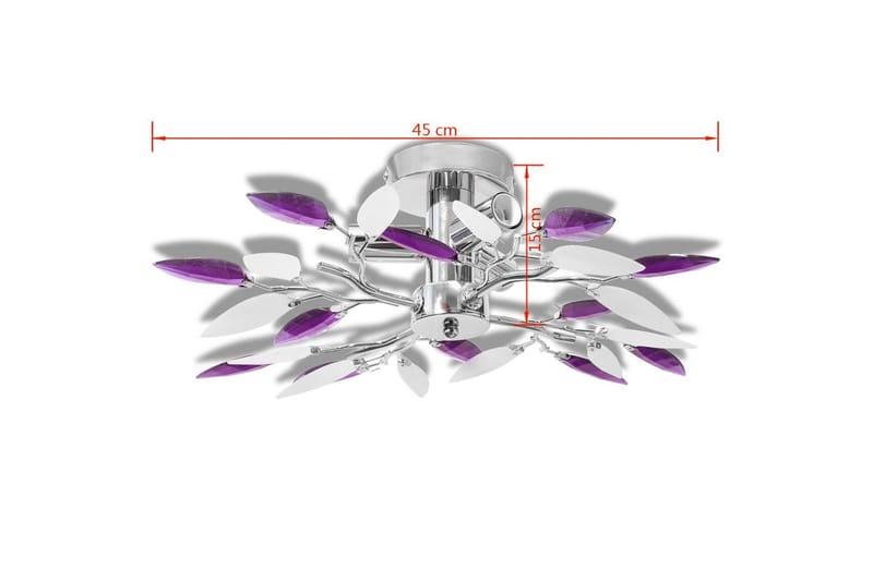 Taklampe med krystalløv i hvit og lilla 3 E14-lysprer - Belysning - Innendørsbelysning & Lamper - Taklampe - Krystallkrone & takkrone