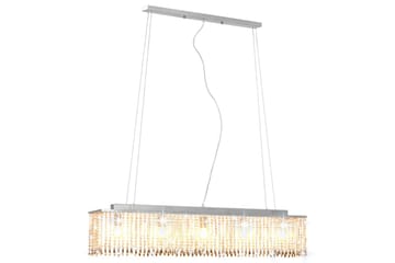 Taklampe med krystallperler sølv 104 cm E14 - Silver - Belysning - Innendørsbelysning & Lamper - Taklampe - Krystallkrone & takkrone