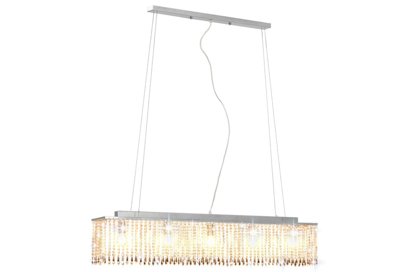Taklampe med krystallperler sølv 104 cm E14 - Silver - Belysning - Innendørsbelysning & Lamper - Taklampe - Krystallkrone & takkrone