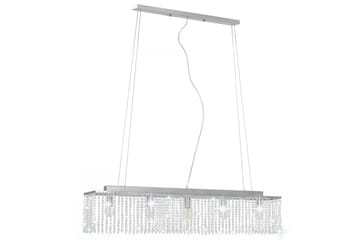 Taklampe med krystallperler sølv 104 cm E14 - Silver - Belysning - Innendørsbelysning & Lamper - Taklampe - Krystallkrone & takkrone