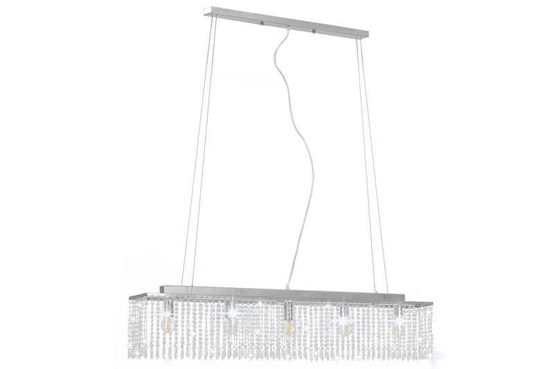 Taklampe med krystallperler sølv 104 cm E14 - Silver - Belysning - Innendørsbelysning & Lamper - Taklampe - Krystallkrone & takkrone