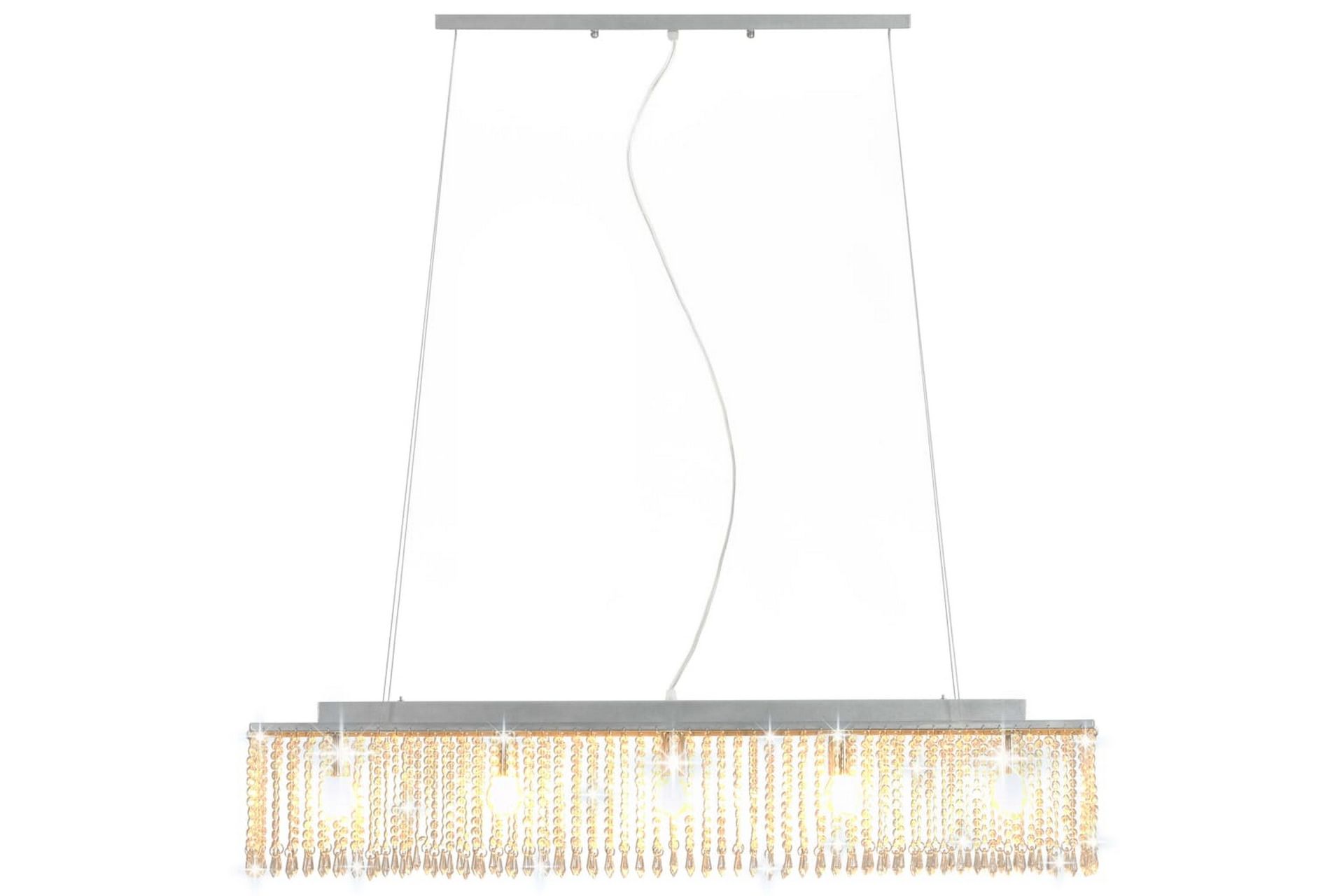 Taklampe med krystallperler sølv 104 cm E14 - Silver - Belysning - Innendørsbelysning & Lamper - Taklampe - Krystallkrone & takkrone