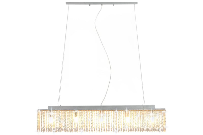 Taklampe med krystallperler sølv 104 cm E14 - Silver - Belysning - Innendørsbelysning & Lamper - Taklampe - Krystallkrone & takkrone