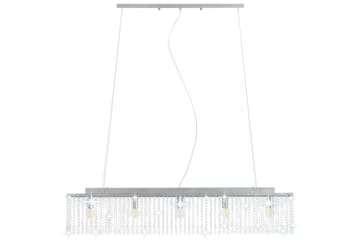 Taklampe med krystallperler sølv 104 cm E14 - Silver - Belysning - Innendørsbelysning & Lamper - Taklampe - Krystallkrone & takkrone